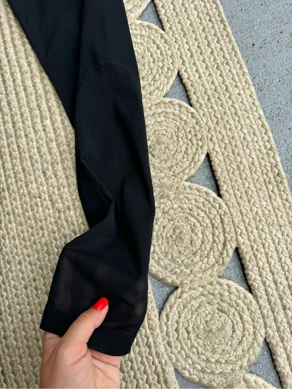 Nike Pro Black Dri-Fit Leggings Mesh Panels Wide Waistband M